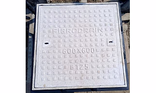 FIBRODRAIN FRP MANHOLE COVER 600MM X 600MM MD 12.50MT