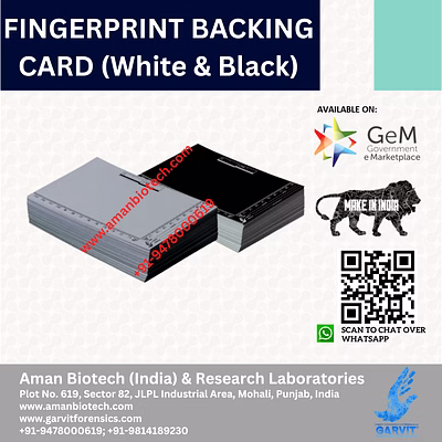 garvit® fingerprint backing cards (black & white)