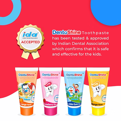 dentoshine gel toothpaste for kids 80 g (available in 6 different flavors)