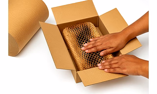 Eco-Friendly Honeycomb Paper Wrap Roll | Bubble Wrap Alternative | Protective Kraft Packaging for E-commerce & Export