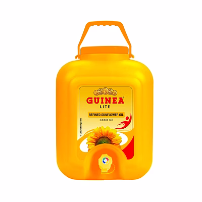 guinea lite refined sunflower oil – 15l tap jar