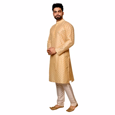 mahanubhav printed silk kurta set for men