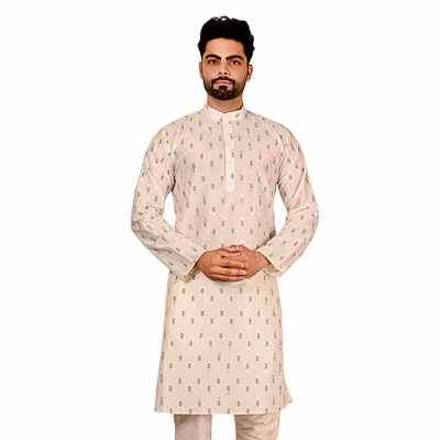 mahanubhav men's floral silk kurta set