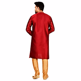 mahanubhav luxury embroided silk kurta set for men
