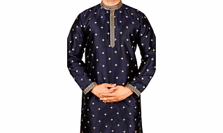 Luxury Embroided Silk Kurta Set For Men