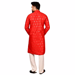 mahanubhav stylish mirror embellished kurta set for men