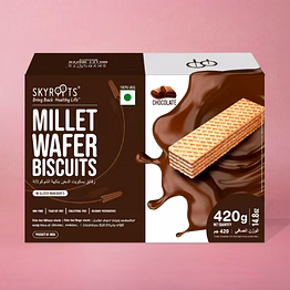 skyroots millet wafer biscuits chocolate (70gmx 6 packs)