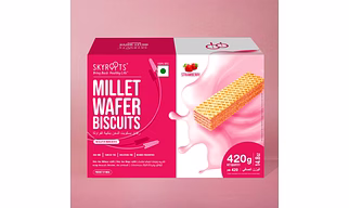Millet Wafer Biscuits Strawberry (70gmX 6 Packs)