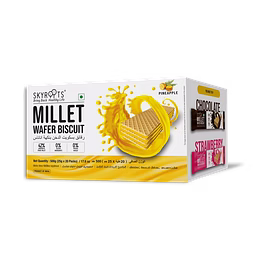skyroots millet wafer biscuit – pineapple | pack of 20 x 25g