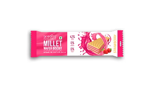 Skyroots Millet Wafer Biscuit – Strawberry | Pack of 20 x 25g