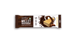 Skyroots Millet Wafer Biscuit – Chocolate | Pack of 20 x 25g