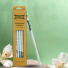goli soda upcycled plain newspaper pencils (pack of 10)