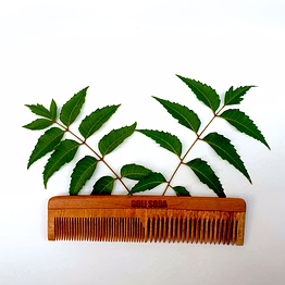 goli soda neem wood comb - double tooth