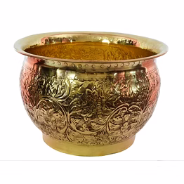 al haven decor round 14 inch decorative brass planter, for decoration, size: 11 inch