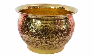 Round 14 inch Decorative Brass Planter, For Decoration, Size: 11 Inch