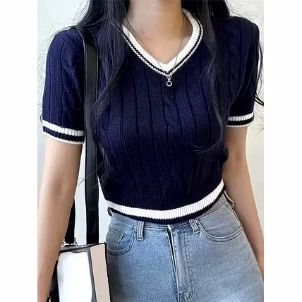 Short Sleeve Knit Top-4