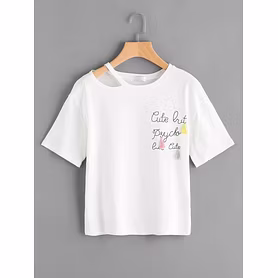 Ripped Neck T Shirt