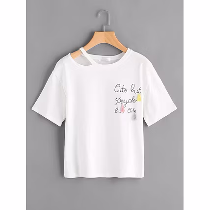 Ripped Neck T Shirt-8