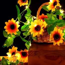 sunflower led string lights – 12m decorative flower garland fairy lights for home, bedroom, balcony, parties & festivals