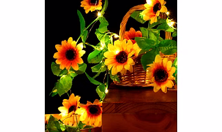 Sunflower LED String Lights – 12M Decorative Flower Garland Fairy Lights for Home, Bedroom, Balcony, Parties & Festivals