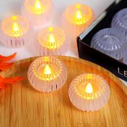 led crystal diya set – pack of 12