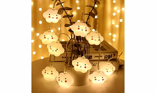 Cute Cloud LED String Lights – Warm White (10 LEDs) – Diwali Special Decorative Fairy Lights for Home, Bedroom & Festive Décor