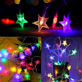 multicolor star led string lights – diwali special aesthetic decorative hanging lights for home, garden & festive décor
