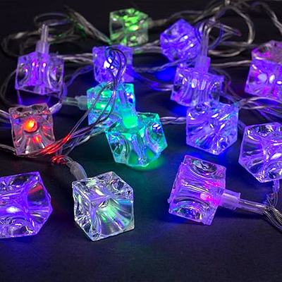 crystal cube multicolor led string lights – diwali special aesthetic decorative fairy lights for home, garden & festive décor