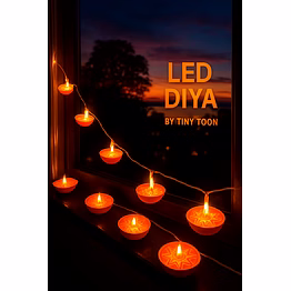 electric diya led string lights – traditional festival décor (20 diyas)