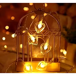 heart-shaped led string lights – romantic warm white decor