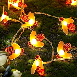 cute bee led string lights – diwali special aesthetic decorative fairy lights for balcony, garden, kids room, parties & more