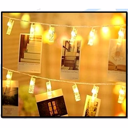 photo clip led string lights – diwali special aesthetic decorative fairy lights for hanging pictures, notes & wall décor
