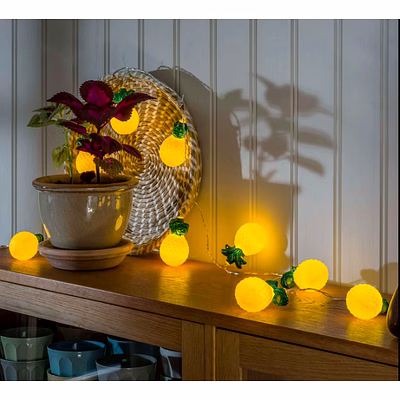 pineapple led string lights – diwali special aesthetic tropical fairy lights for home décor, party, balcony & café ambience