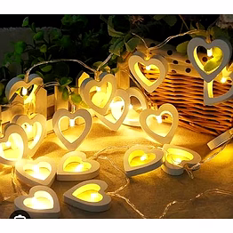 romantic heart-shaped led string lights – warm white decorative fairy lights for home, diwali aesthetic parties & gift decoration