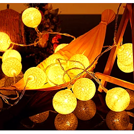 warm yellow ball string lights – 10 led decorative lights for diwali, home, parties & festive decor