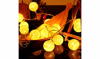 Warm Yellow Ball String Lights – 10 LED Decorative Lights for Diwali, Home, Parties & Festive Decor