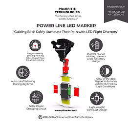 bird flight diverter/power line marker/warning light for power lines