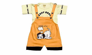 RUKMINI Baby Boys & Girls Party (Festive) Dog Print Dungaree Dress Set