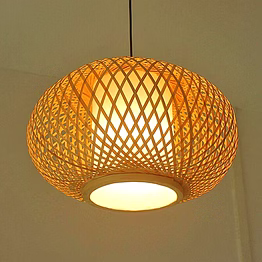 pendent lights made of bamboo