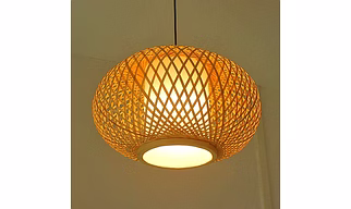 pendent lights made of bamboo