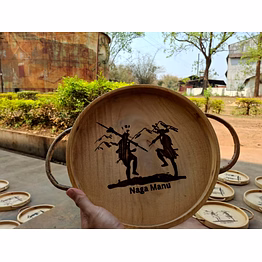 plate,glass and serving trays made of wood and bamboo