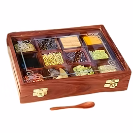 wooden spice box