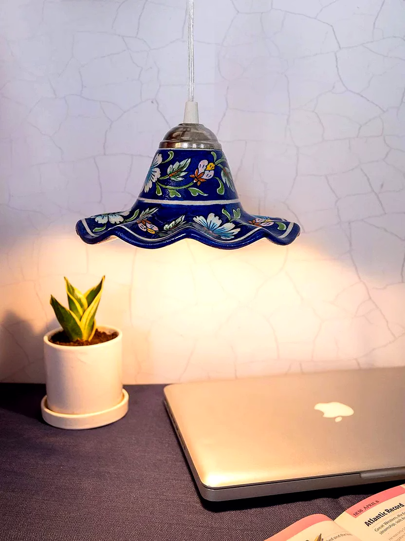 hanging lamp blue color