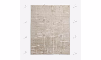 Wool Viscose Handknotted Area Rug, Modern Design High Quality Knotted Rug