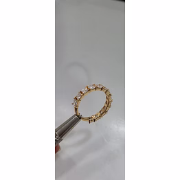 18kt solid yellow gold half eternity ring