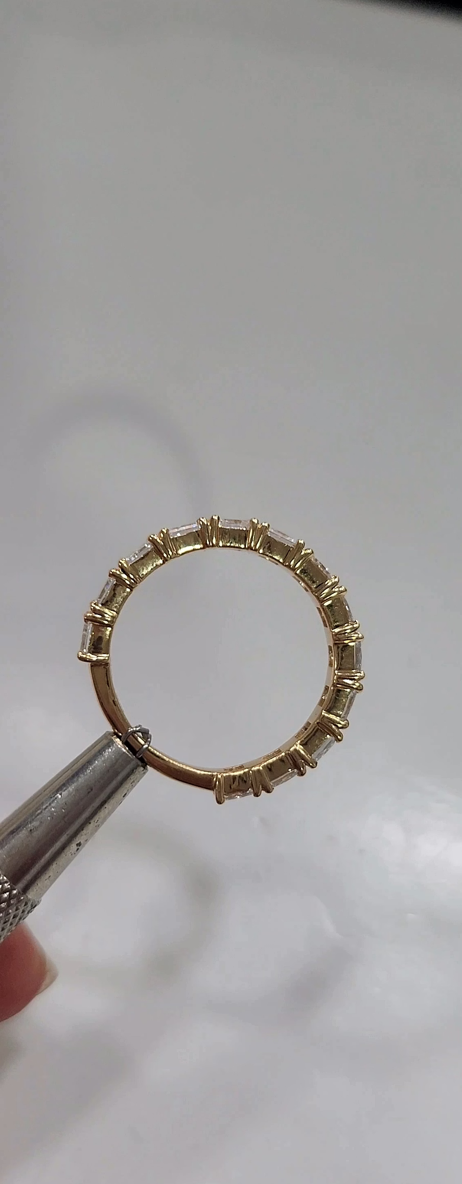 18KT Solid Yellow Gold Half Eternity Ring image 3