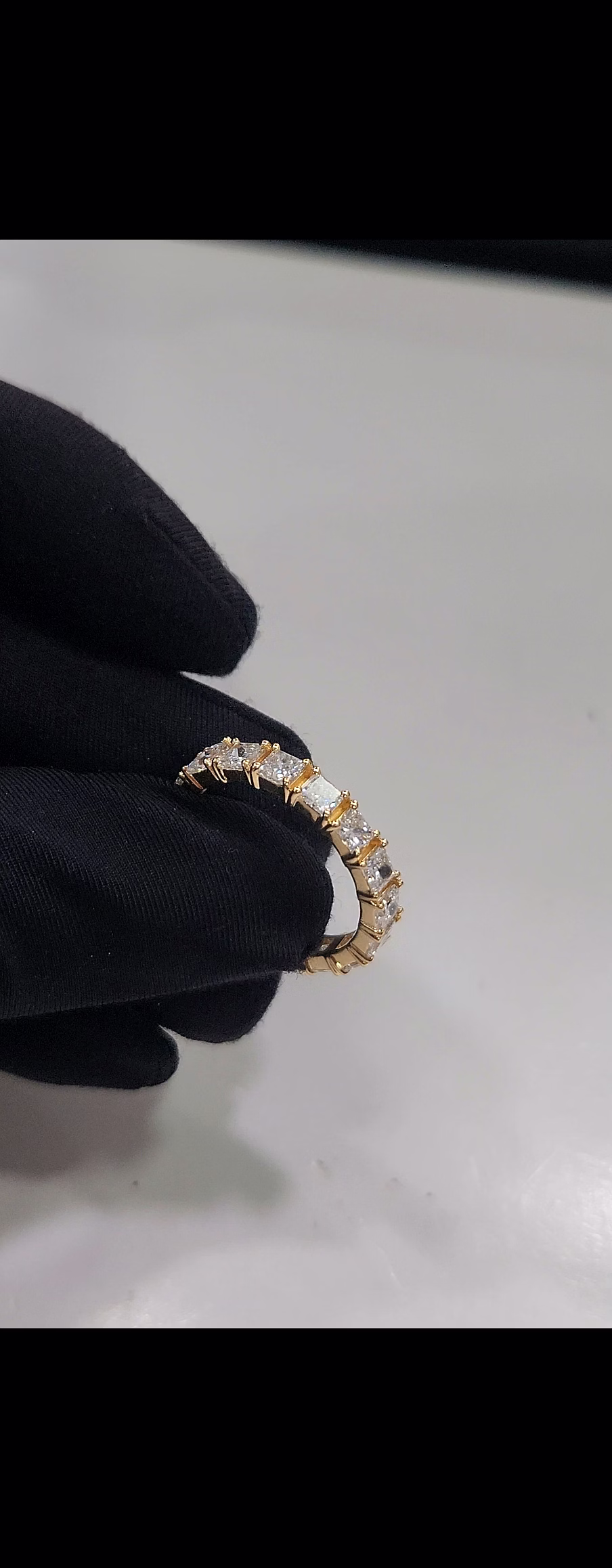18KT Solid Yellow Gold Half Eternity Ring image 4