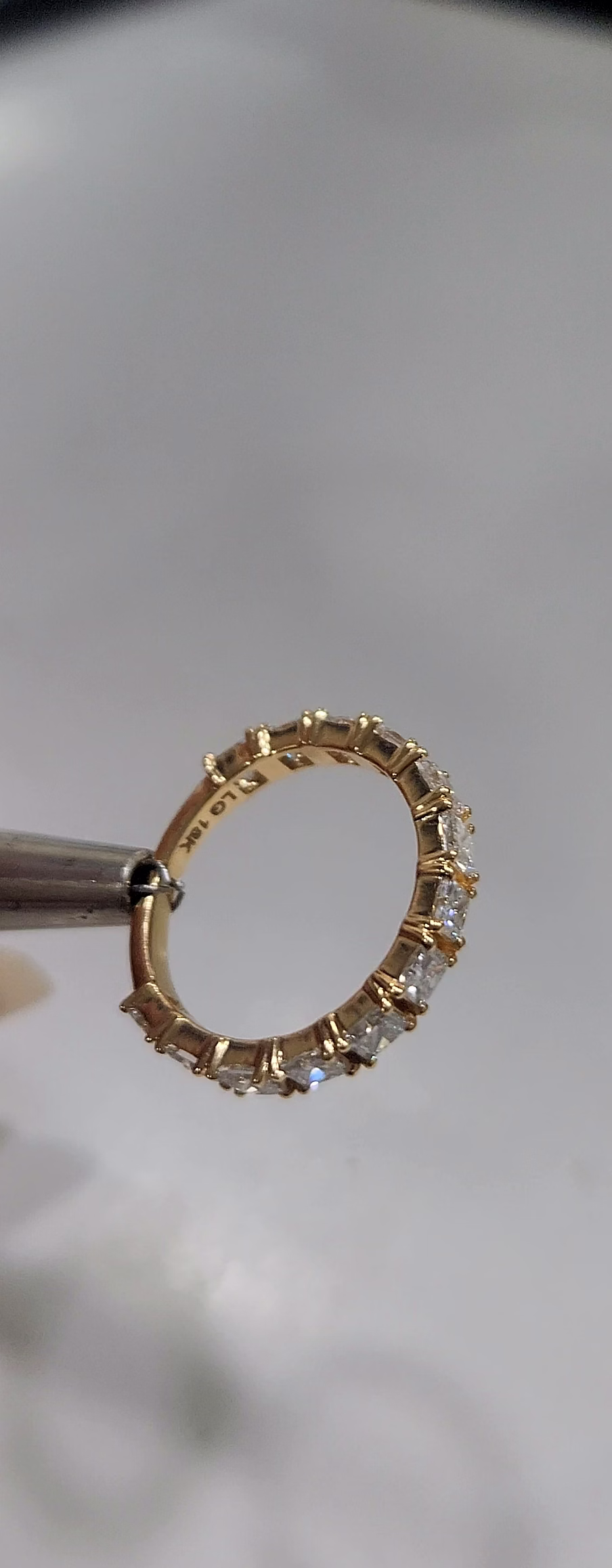 18KT Solid Yellow Gold Half Eternity Ring image 5