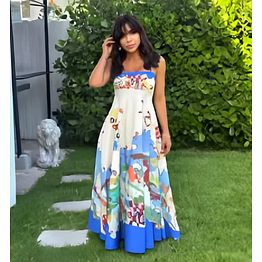 preamium printed long dress