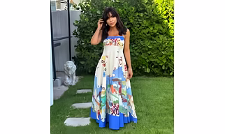 Preamium Printed Long Dress